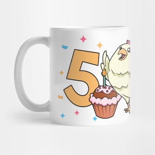 I am 5 with chicken - kids birthday 5 years old Mug